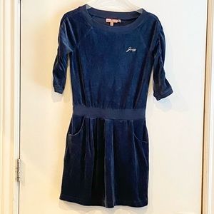 Juicy Girls navy dress with ruched sleeves